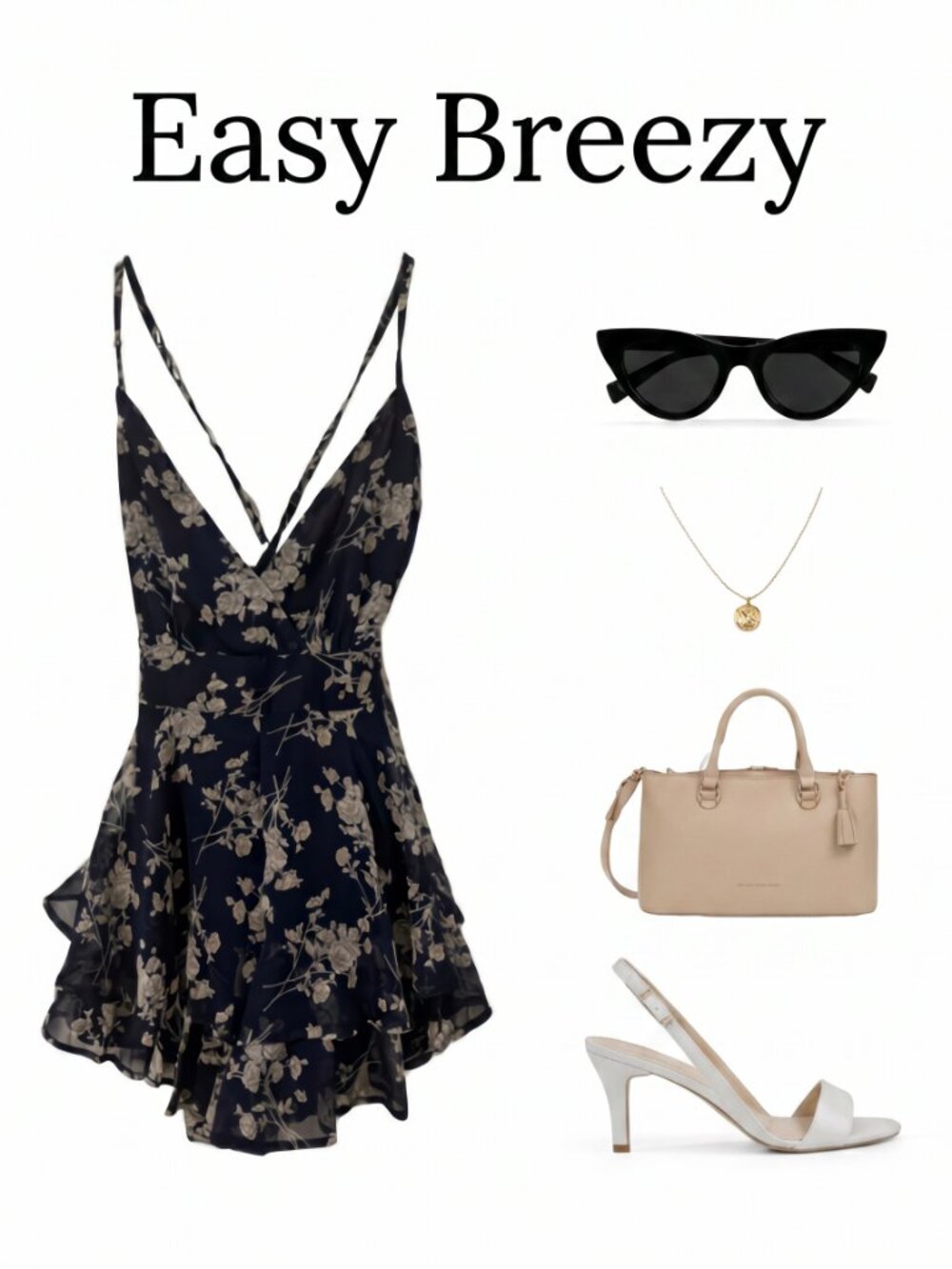 Navy Floral Ruffle Romper